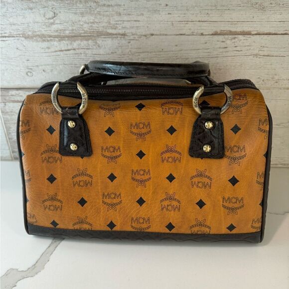 Authentic MCM Cognac Boston Style Bag - Picture 5 of 13